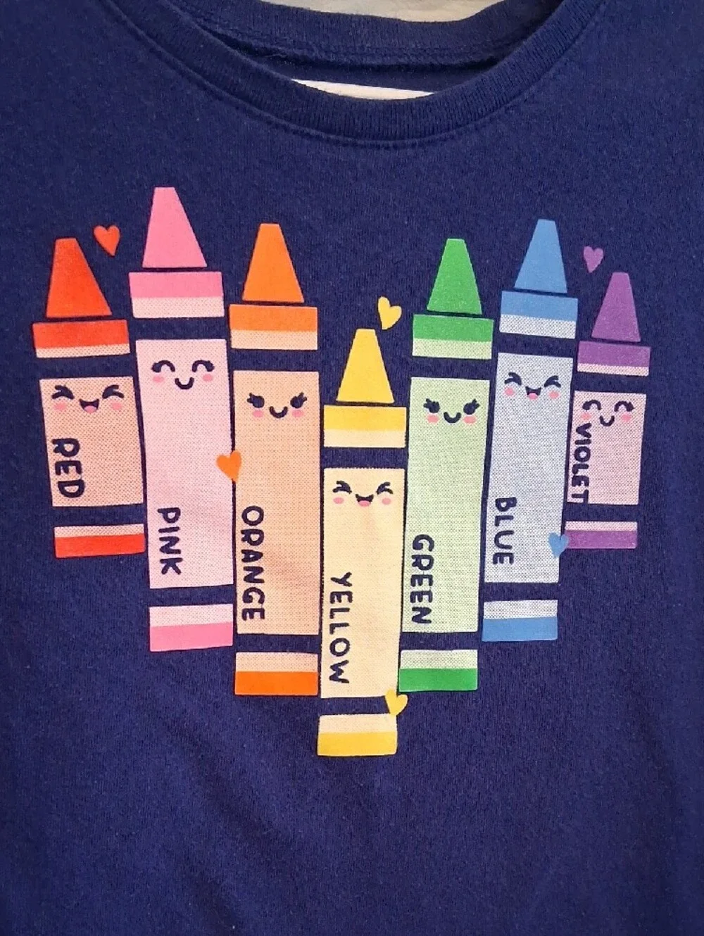 The Children's Place Navy Long-Sleeve Tee with Colorful Crayon Heart